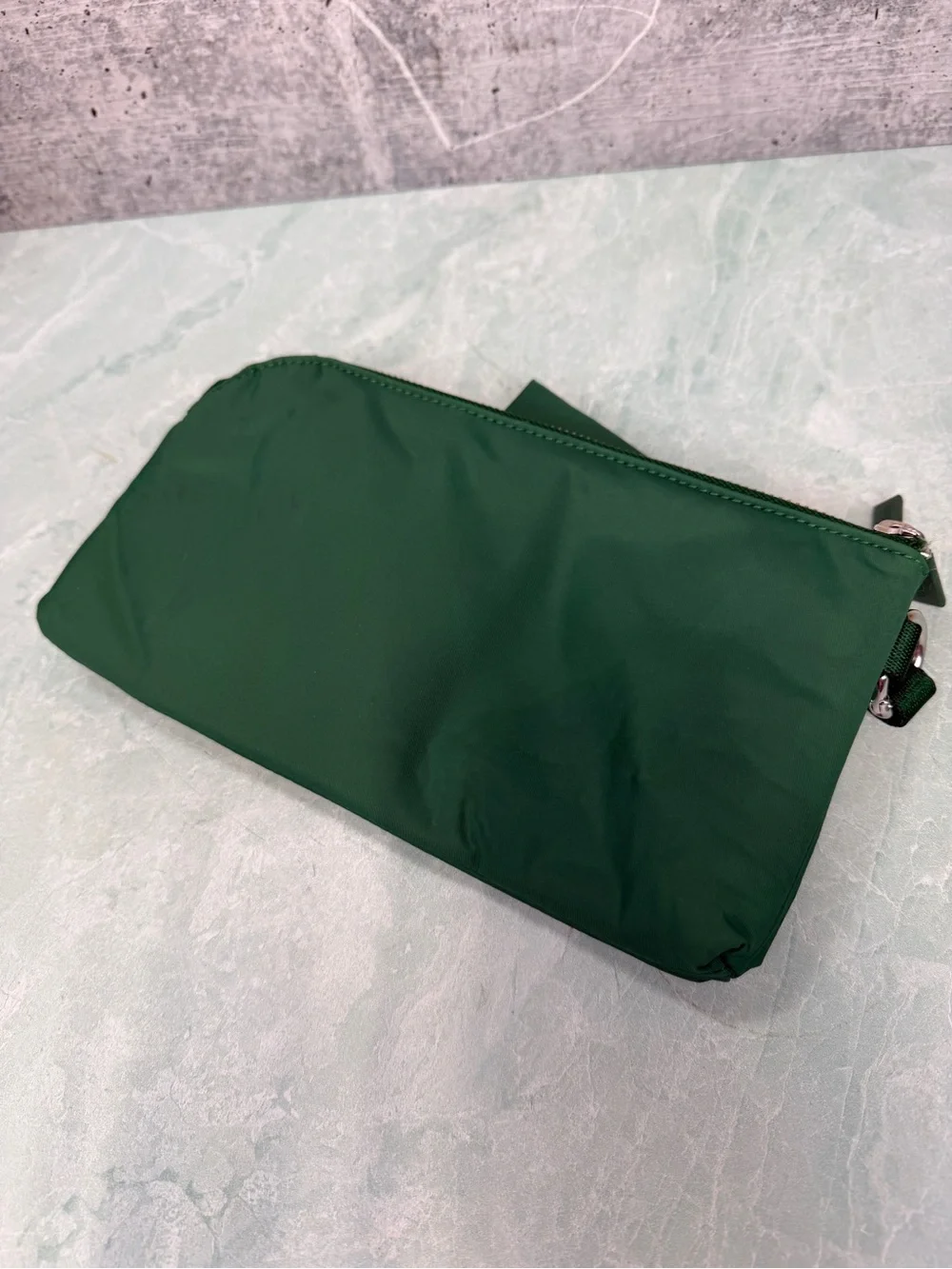 Lululemon Now and Always Pouch Puffy in green Wristlet Double Zipper